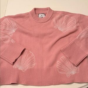 Tuckernuck Pink Shell-Pattern Crewneck Sweater